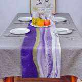 Purple Watercolor Gradient Marble Texture Table Runner Place Mats - LeobonZone