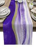 Purple Watercolor Gradient Marble Texture Table Runner Place Mats