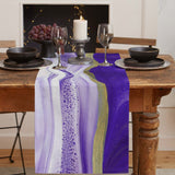 Purple Watercolor Gradient Marble Texture Table Runner Place Mats - LeobonZone