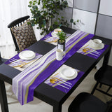 Purple Watercolor Gradient Marble Texture Table Flag And Table Mat Suit Sharp angle