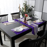 Purple Watercolor Gradient Marble Texture Table Flag And Table Mat Suit Sharp angle - LeobonZone