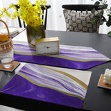 Purple Watercolor Gradient Marble Texture Table Flag And Table Mat Suit Sharp angle - LeobonZone