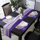 Purple Watercolor Gradient Marble Texture Table Flag And Table Mat Suit - LeobonZone