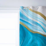 Blue Watercolor Gradient Marble Texture window curtains - LeobonZone