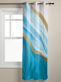 Blue Watercolor Gradient Marble Texture window curtains - LeobonZone