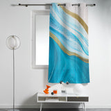 Blue Watercolor Gradient Marble Texture window curtains - LeobonZone