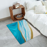 Blue Watercolor Gradient Marble Texture Leather Doormat - LeobonZone