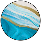 Blue Watercolor Gradient Marble Texture Circular Felt Rugs - LeobonZone