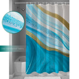 Blue Watercolor Gradient Marble Texture Waterproof Durable Shower Curtain - LeobonZone