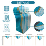 Blue Watercolor Gradient Marble Texture Table Runner Place Mats Sharp Angle - LeobonZone
