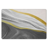 Grey Watercolor Gradient Marble Texture Leather Doormat - LeobonZone