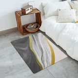 Grey Watercolor Gradient Marble Texture Leather Doormat - LeobonZone