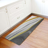 Grey Watercolor Gradient Marble Texture Leather Doormat - LeobonZone