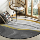 Grey Watercolor Gradient Marble Texture Circular Felt Rugs - LeobonZone