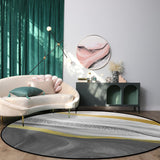 Grey Watercolor Gradient Marble Texture Circular Felt Rugs - LeobonZone