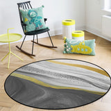 Grey Watercolor Gradient Marble Texture Circular Felt Rugs - LeobonZone