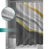 Grey Watercolor Gradient Marble Texture Waterproof Durable Shower Curtain - LeobonZone