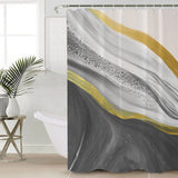Grey Watercolor Gradient Marble Texture Waterproof Durable Shower Curtain - LeobonZone