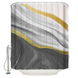 Grey Watercolor Gradient Marble Texture Waterproof Durable Shower Curtain - LeobonZone