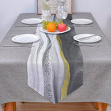 Grey Watercolor Gradient Marble Texture Table Runner Place Mats Sharp Angle - LeobonZone