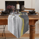 Grey Watercolor Gradient Marble Texture Table Runner Place Mats Sharp Angle - LeobonZone