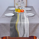 Grey Watercolor Gradient Marble Texture Table Runner Place Mats - LeobonZone