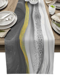 Grey Watercolor Gradient Marble Texture Table Runner Place Mats - LeobonZone