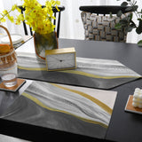 Grey Watercolor Gradient Marble Texture Table Flag And Table Mat Suit Sharp angle - LeobonZone