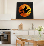 Halloween witch black texture pumpkin bat Canvas painting - LeobonZone