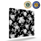 Black and white roses watercolor flowers Canvas painting - LeobonZone