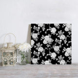 Black and white roses watercolor flowers Canvas painting - LeobonZone