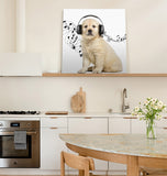 Golden retriever headphone music funny Canvas painting - LeobonZone