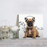 French bulldog headphones music funny Canvas painting - LeobonZone