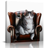 Funny cat retro sofa Canvas painting - LeobonZone