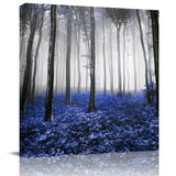 Autumn maple leaves woods nature and magic wild trees blue Canvas painting - LeobonZone