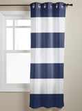 Simple Stripe Navy Blackout Window Curtains - LeobonZone