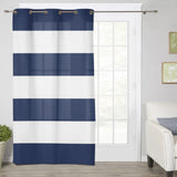 Simple Stripe Navy Blackout Window Curtains
