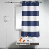 Simple Stripe Navy Blackout Window Curtains - LeobonZone