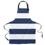 Simple Stripe Navy Personalized Canvas Apron - LeobonZone