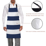 Simple Stripe Navy Personalized Canvas Apron - LeobonZone