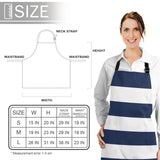 Simple Stripe Navy Personalized Canvas Apron - LeobonZone