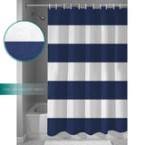 Simple Stripe Navy Waterproof Durable Shower Curtain - LeobonZone