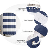 Simple Stripe Navy Waterproof Durable Shower Curtain - LeobonZone