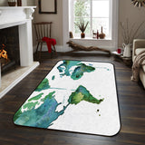 World Map Ink Painting Sponge Rillet Rubber Rugs - LeobonZone