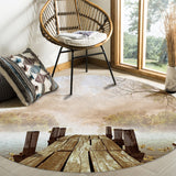 Quiet Wooden Bridge Branches Circular Felt Rugs - LeobonZone