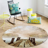 Quiet Wooden Bridge Branches Circular Felt Rugs - LeobonZone