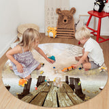 Quiet Wooden Bridge Branches Circular Felt Rugs - LeobonZone