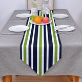 Simple Blue Green Stripe Table Runner Place Mats - LeobonZone