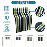 Simple Blue Green Stripe Table Runner Place Mats - LeobonZone