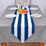 Classic Blue And White Stripe Table Runner Place Mats - LeobonZone